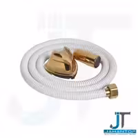 شلنگ توالت فنری ریز بافت مهره برنجی سفید طلایی