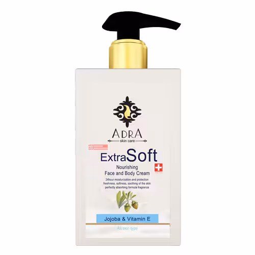 کرم پمپی دست و صورت آدرا حاوی روغن جوجوبا Adra Nourishing Face And Hand Cream With Jojoba and Vitamin E
