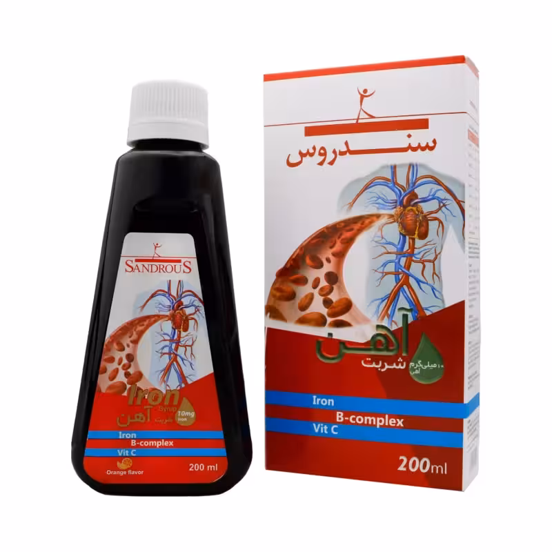 شربت آهن 200 میلی لیتر سندروس – کم خونی، خون رسانی و اشتها آور