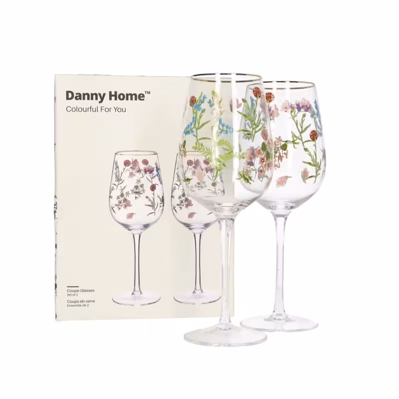 گیلاس خوری 2 عددی دنی هوم Dannyhome | لب طلایی