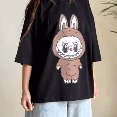 تیشرت باکسی لبوبو پینترستی پرطرفدار رنگبندی ارسال رایگان