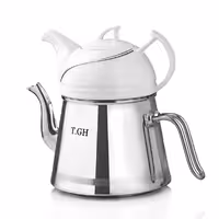 کتری قوری لوله دار قیطاسی  2.5 لیتری مدل 30850 براق کف چدن