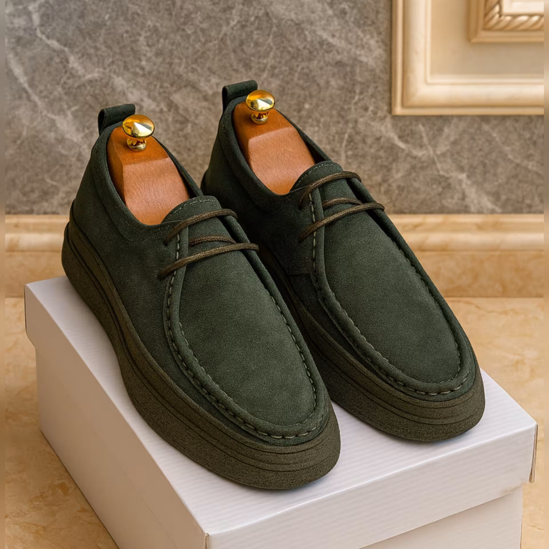 کفش چرم مردانه اسپرت کد SP203GN رنگ سبز