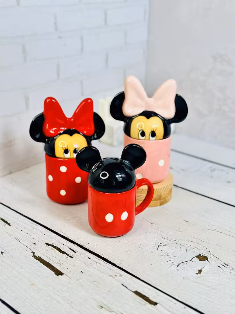 ماگ طرح دیزنی دست ساز خانواده مینی درب دار کد 6518