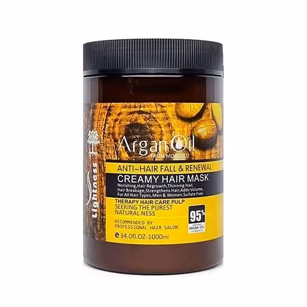 ماسک مو کرمی آرگان لایتنس ( LIGHTNESS – Argan Oil Creamy Hair Mask 1000ml )
