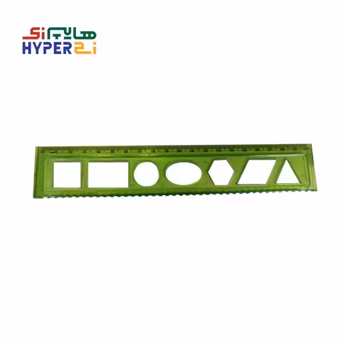 خط کش ژله ای و شابلونی 20 سانتی سبز