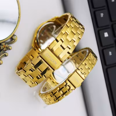 ست ساعت مچی عقربه ای زنانه و مردانه  مدل 6304