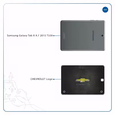 برچسب پوششی ماهوت مدل CHEVROLET-Logo مناسب برای تبلت سامسونگ Galaxy Tab A 9.7 2015 T550