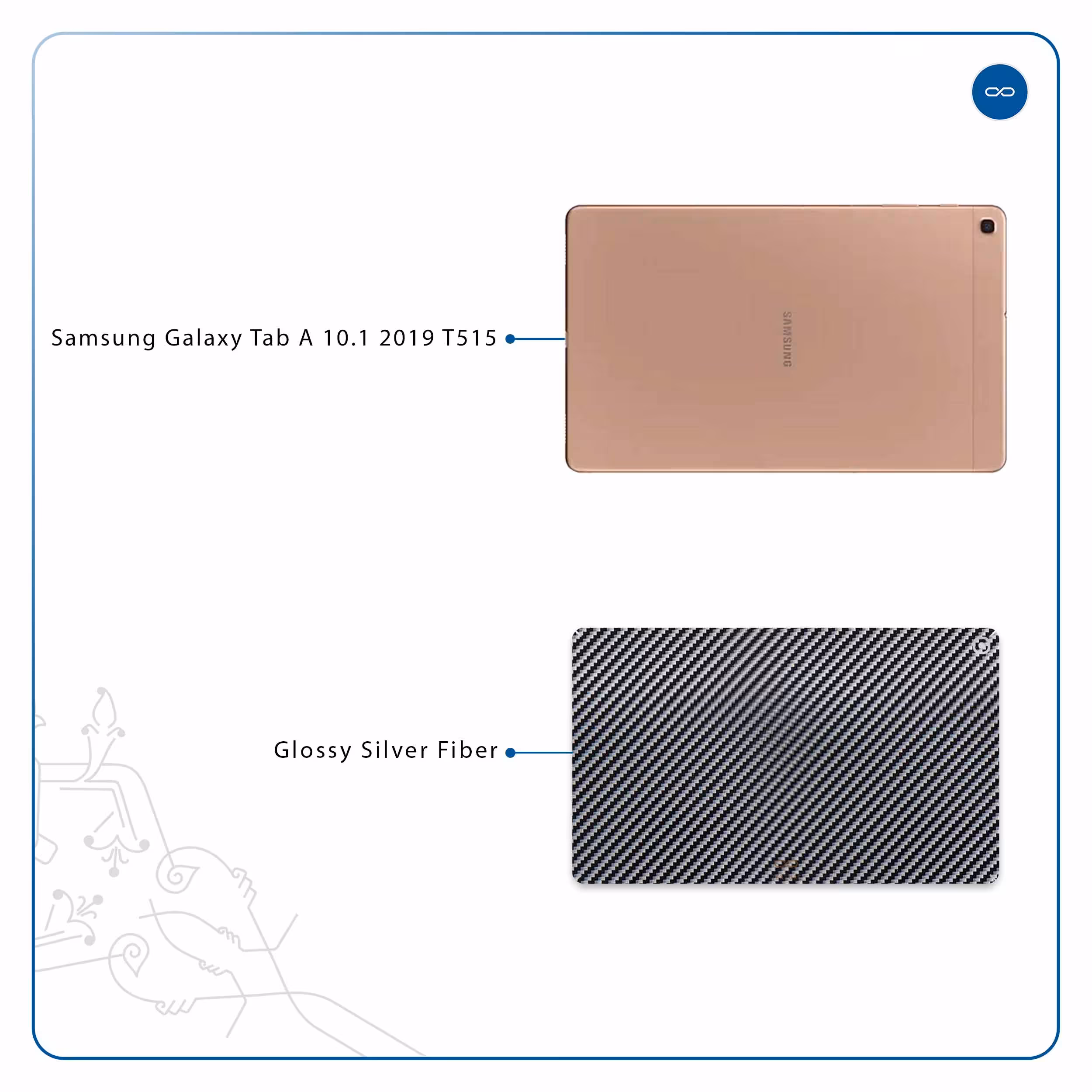 برچسب پوششی ماهوت مدل Glossy-Silver-Fiber مناسب برای تبلت سامسونگ Galaxy Tab A 10.1 2019 T515
