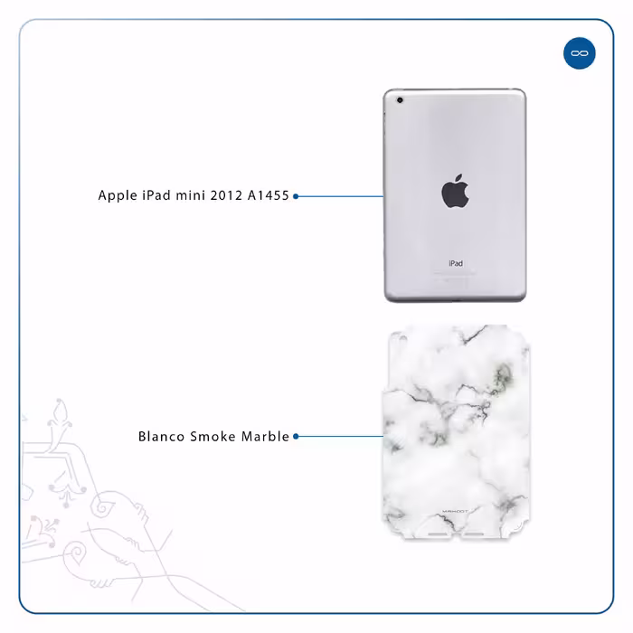 برچسب پوششی ماهوت مدل Blanco-Smoke-Marble مناسب برای تبلت اپل iPad mini 2012 A1455