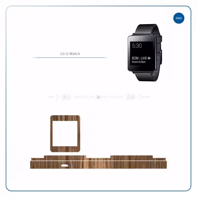 برچسب ماهوت طرح Light Walnut Wood مناسب برای ساعت هوشمند ال جی G Watch