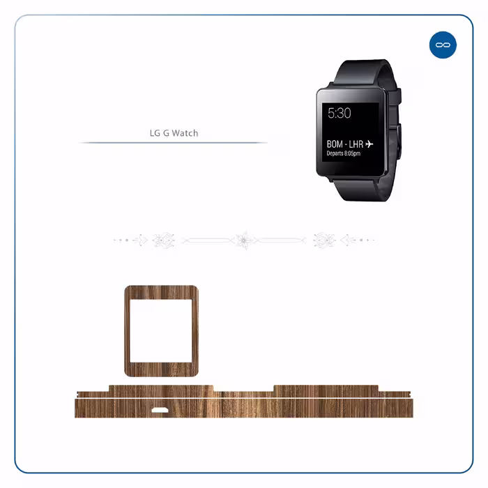 برچسب ماهوت طرح Light Walnut Wood مناسب برای ساعت هوشمند ال جی G Watch