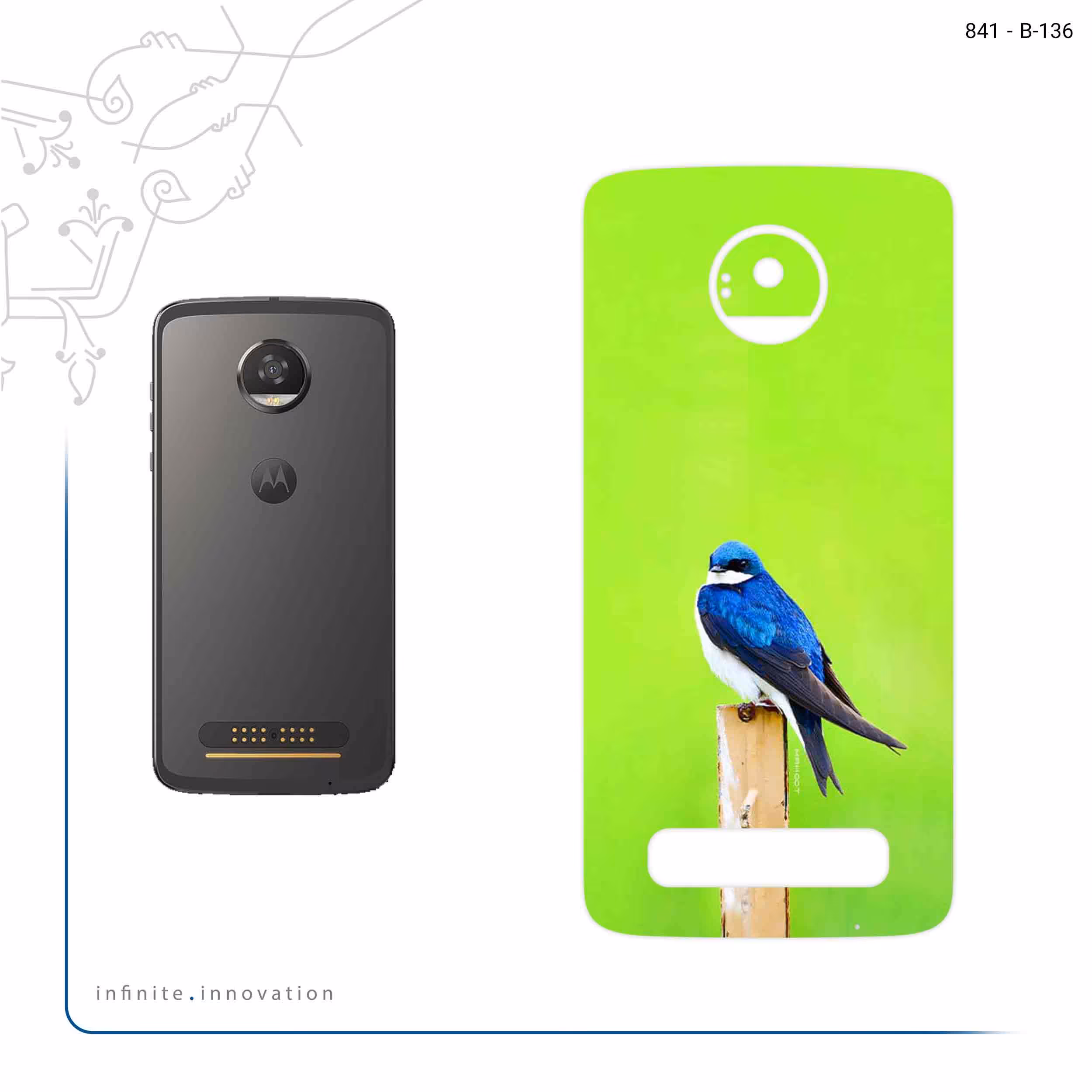 برچسب پوششی ماهوت مدل Bird Swallow مناسب برای گوشی موبایل موتورولا Moto Z