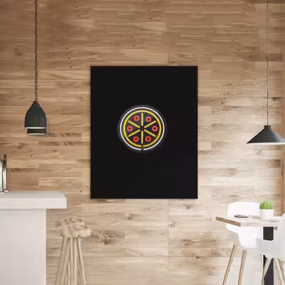 چراغ دیواری نئون دیزاین طرح Pizza_MLC