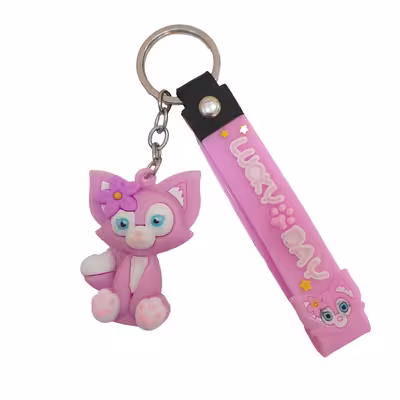 جاکلیدی مدل سیلیکونی طرح گربه گل به سر کد DB20