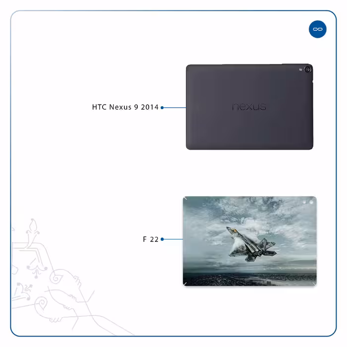 برچسب پوششی ماهوت مدل F-22 Raptor مناسب برای تبلت اچ تی سی Nexus 9 2014