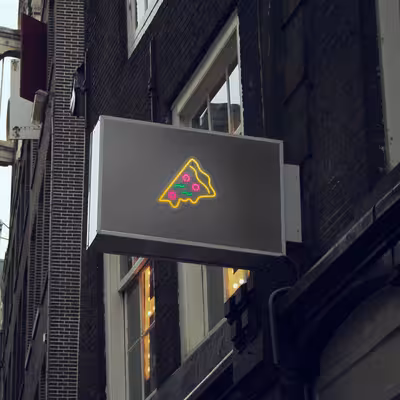 چراغ دیواری نئون دیزاین طرح Pizza-Slice_YL