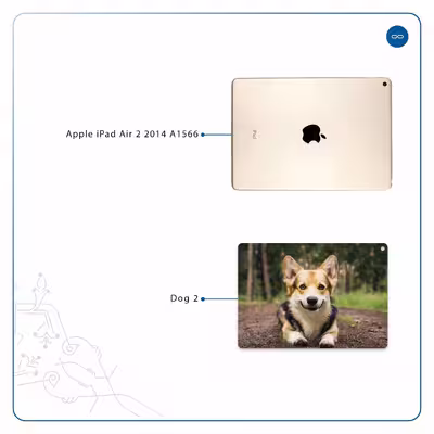 برچسب پوششی ماهوت مدل Dog-2 مناسب برای تبلت اپل iPad Air 2 2014 A1566