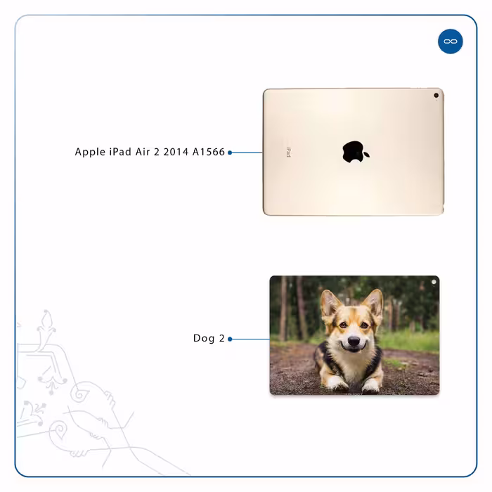 برچسب پوششی ماهوت مدل Dog-2 مناسب برای تبلت اپل iPad Air 2 2014 A1566