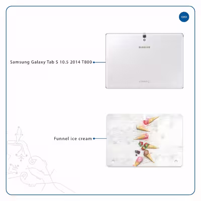 برچسب پوششی ماهوت مدل Funnel ice cream مناسب برای تبلت سامسونگ Galaxy Tab S 10.5 2014 T800