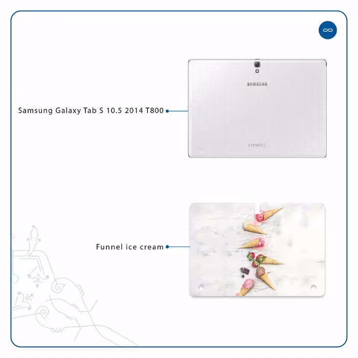 برچسب پوششی ماهوت مدل Funnel ice cream مناسب برای تبلت سامسونگ Galaxy Tab S 10.5 2014 T800