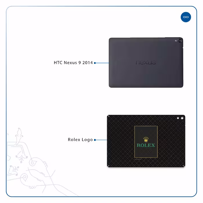 برچسب پوششی ماهوت مدل Rolex-Logo مناسب برای تبلت اچ تی سی Nexus 9 2014