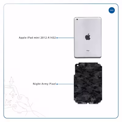 برچسب پوششی ماهوت مدل Night-Army-Pixel مناسب برای تبلت اپل iPad mini 2012 A1432