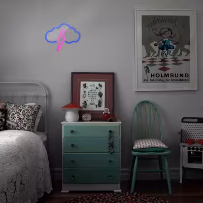 چراغ دیواری نئون دیزاین طرح Cloud-Vs-Lightning_MLC