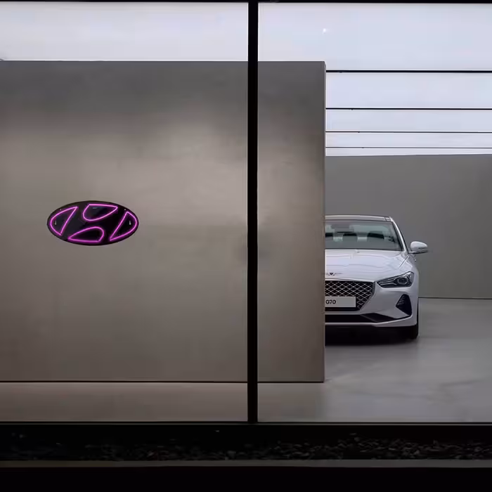 چراغ دیواری نئون دیزاین طرح Hyundai-BL_PN