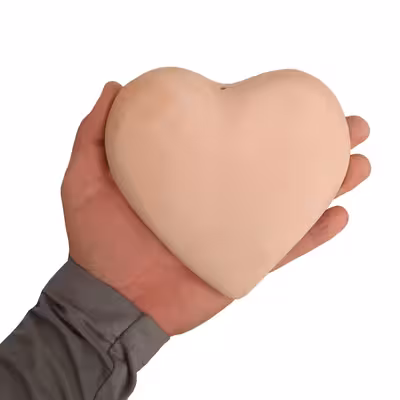 ظرف هفت سین سفالی خام مدل قلب بسته 7 عددی