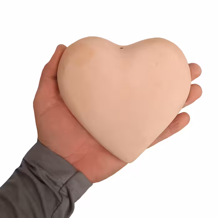 ظرف هفت سین سفالی خام مدل قلب بسته 7 عددی