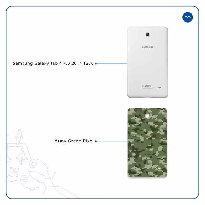 برچسب پوششی ماهوت مدل Army-Green-Pixel مناسب برای تبلت سامسونگ Galaxy Tab 4 7.0 2014 T230