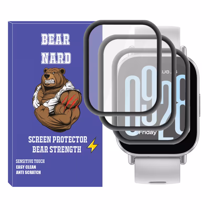 محافظ صفحه نمایش برنارد مدل Pmma-BR مناسب برای ساعت هوشمند شیائومی Redmi Watch 5 Active بسته سه عددی