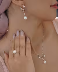 نیمست نقره مروارید اصل جواهری کد 00144