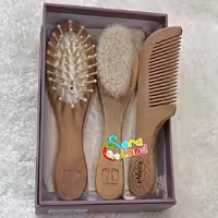 ست شانه و برس نوزاد چوبی  Lovely Babe