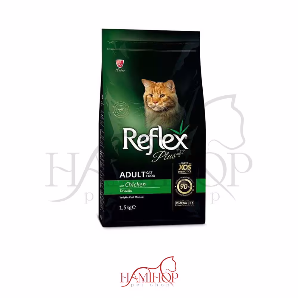غذای خشک گربه رفلکس پلاس مدل ادالت طعم مرغ وزن 1.5 کيلوگرم reflex plus