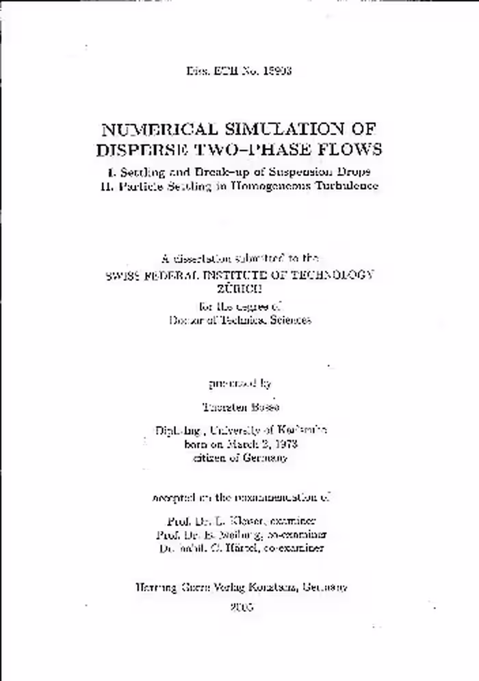خرید و دانلود نسخه کامل کتاب Numerical Simulation of Disperse Two-phase Flows