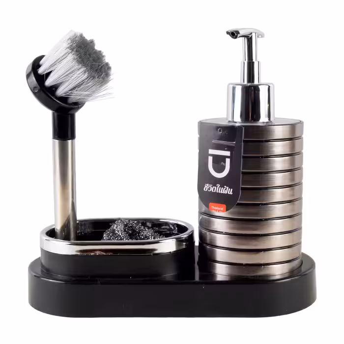 ست جا مایع کنار سینک به همراه اسکاچ و فرچه