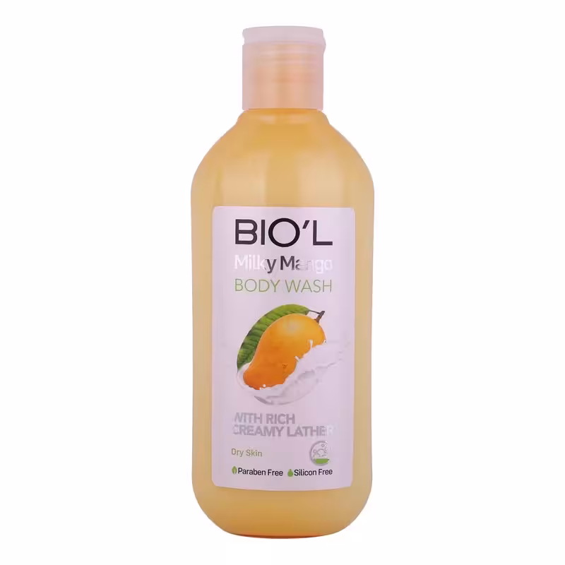 شامپو بدن بیول مدل Milky Mango با رایحه مانگو مناسب پوستهای خشک حجم 400 میلیلیتر