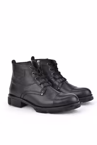 کتانی چرم طبیعی مردانه با آستر پشمی 153999Z045 مشکی - 10878