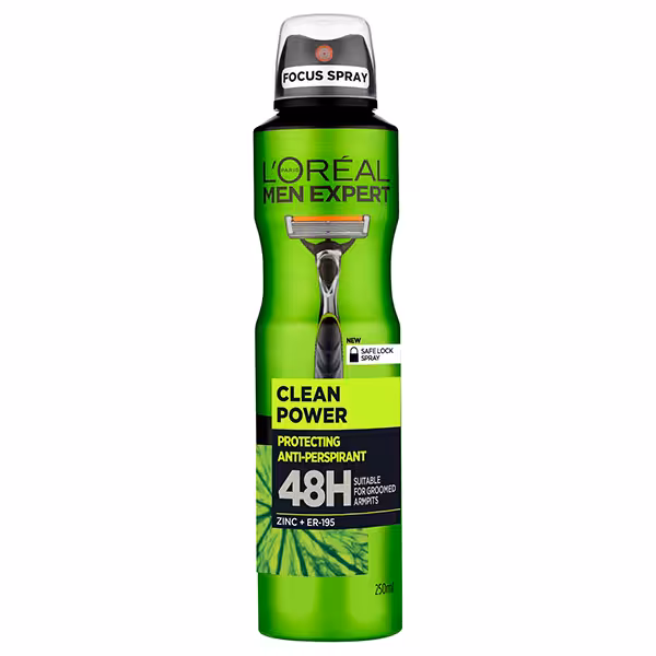اسپری ضد عرق مردانه لورال سری Men Expert مدل CLEAN POWER حجم 250 میل
