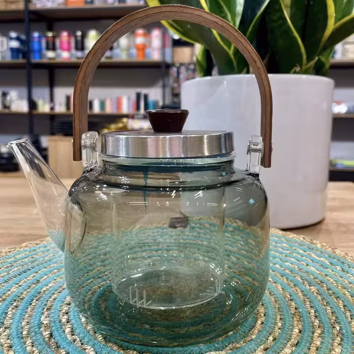 قوری پیرکس دودی در چوبی 800 میل