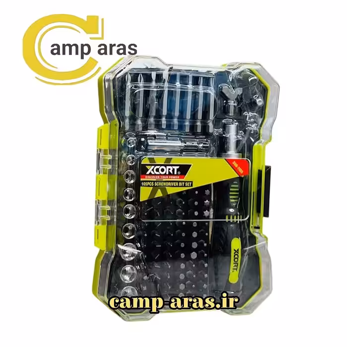 ست پیچ گوشتی 105 تکه ایکس کورت کد XCORT 306-1105 همه کاره - کمپ آراس