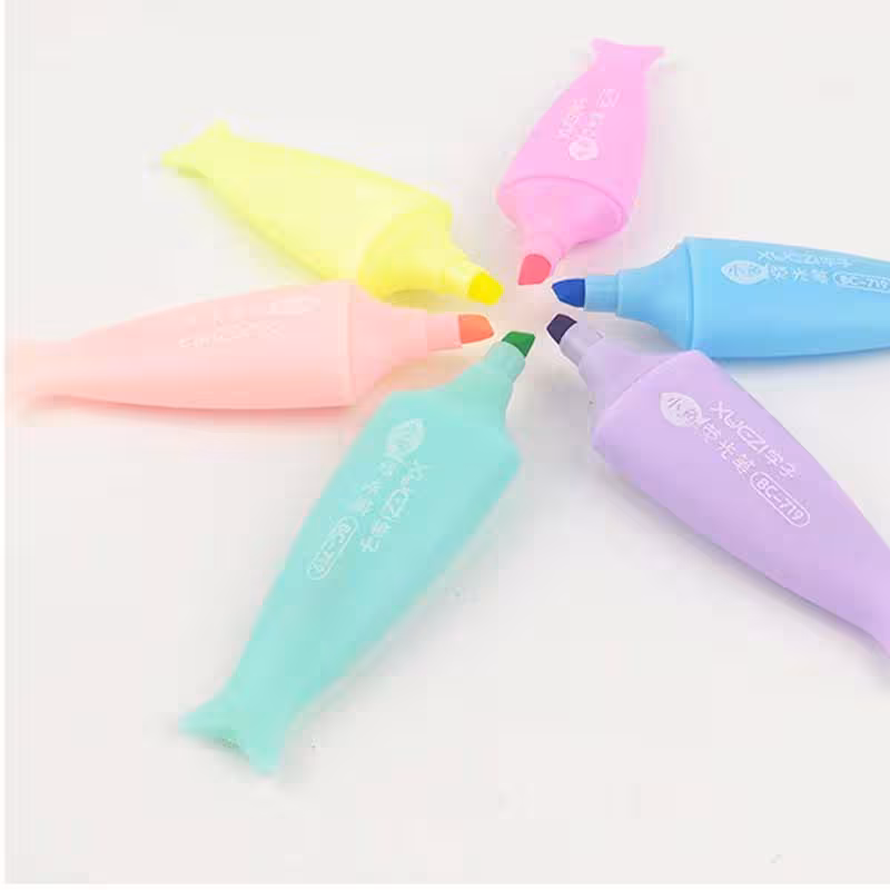 هایلایتر طرح ماهی با پک شیک 6 تایی