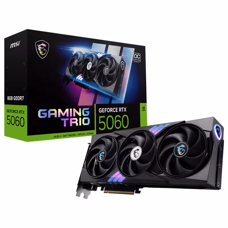 کارت گرافیک ام اس آی مدل GeForce RTX 5060 8GB GAMING TRIO OC با ظرفیت 8 گیگابایت GDDR7