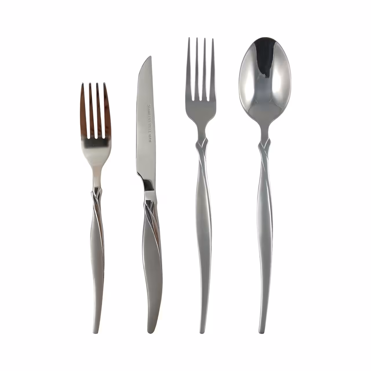 سرویس 128 پارچه قاشق چنگال یونی هوم مدل پاپیونی 24 نفره