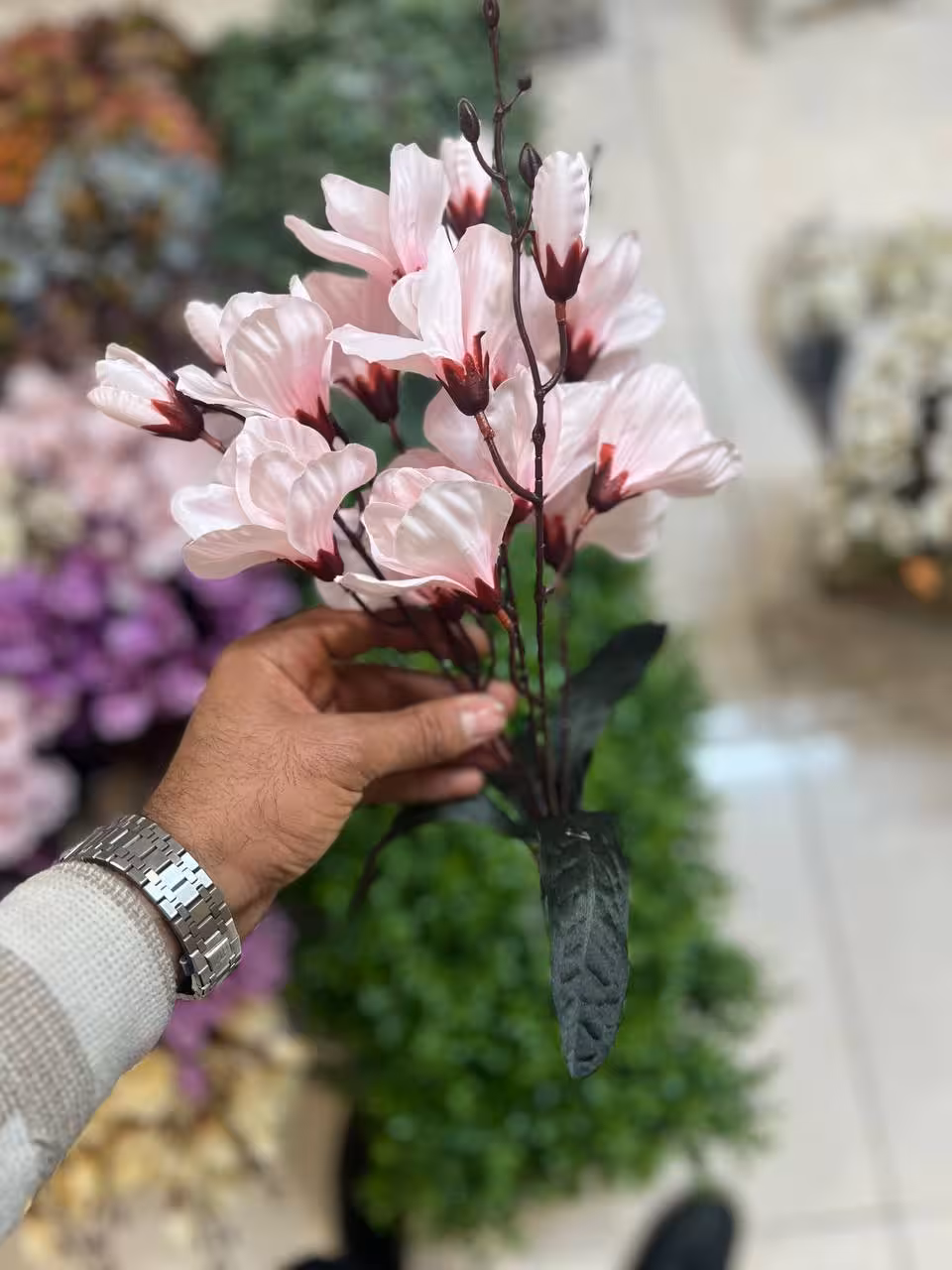 آلستر مصنوعی صورتی 20گل