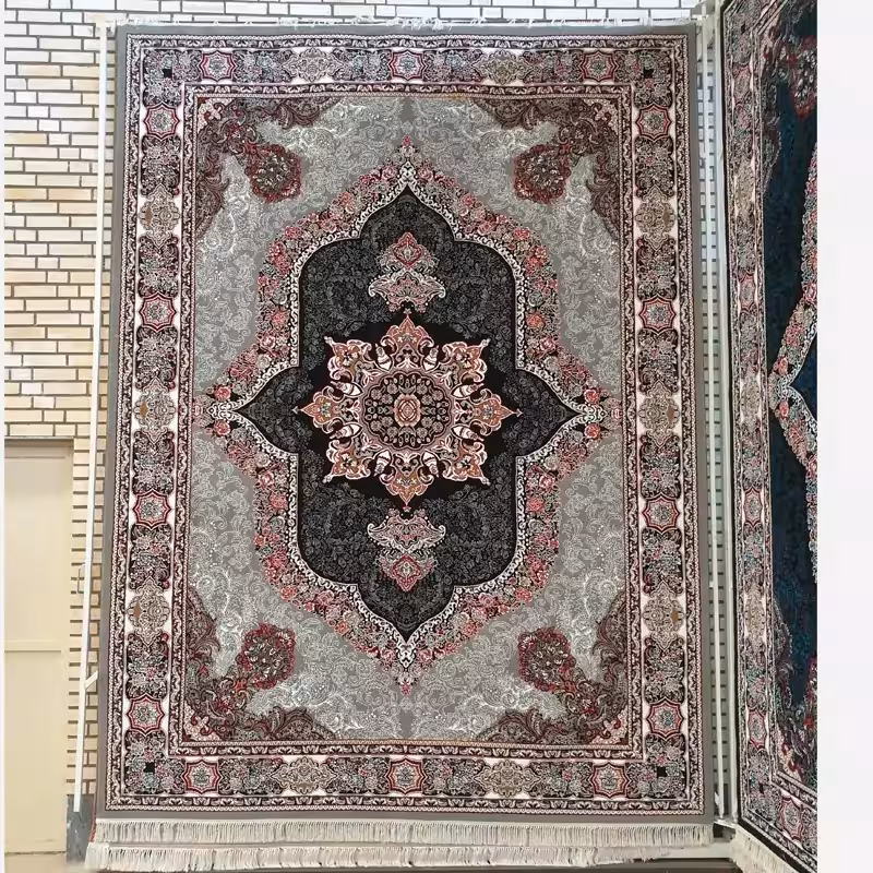 فرش 9متری ماشینی کاشان440شانه نخ بی سی افBCFطرح کارینافیلی(باارسال رایگان)