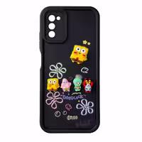 قاب Solid عروسکی طرح خانواده باب اسفنجی مناسب برای Samsung A03s-مشکی