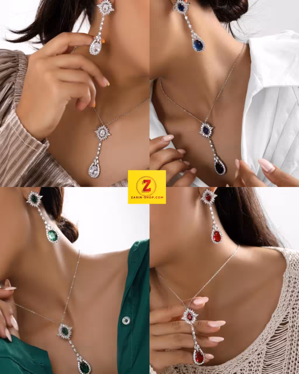 نیمست نگینی مجلسی زنانه طرح جواهر